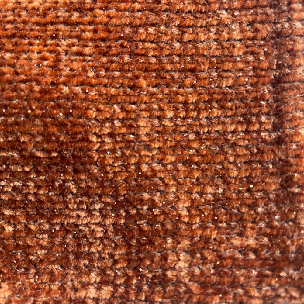 Fashion Nova Cropped Rust Color Shoulder Zip Chenille Sweater - Picture 7 of 7